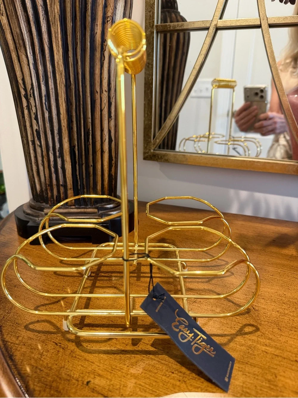 Easy Tiger Gold Color Metal Drink Caddy – 4 Holders